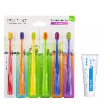 Набор из 6 зубных щеток с разноцветными ручками Revyline SM5000 - отличный подарок для себя или близкого человека.  Чистящая головка каждой щетки имеет 5 тыс.  мягких щетинок,  быстро удаляющих налет  ...