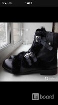 Обувь объявление но. 2444381: Ботинки новые мужские зима кожа черные 43 размер сапоги внутри овчина верх мех кролик принт дизайн д