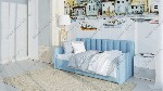 Односпальная кровать-тахта «Пыльная роза» – уникальный предмет мебели,  который совмещает в себе полноценную кровать и диван.  Интерьерная кровать впишется в любой интерьер.  Мягкое изголовье придаст  ...